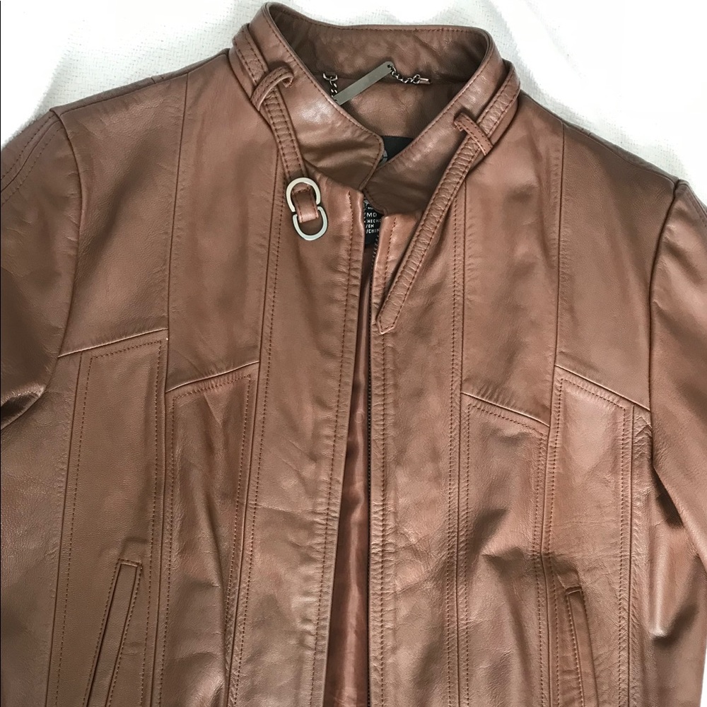 Brown leather jacket